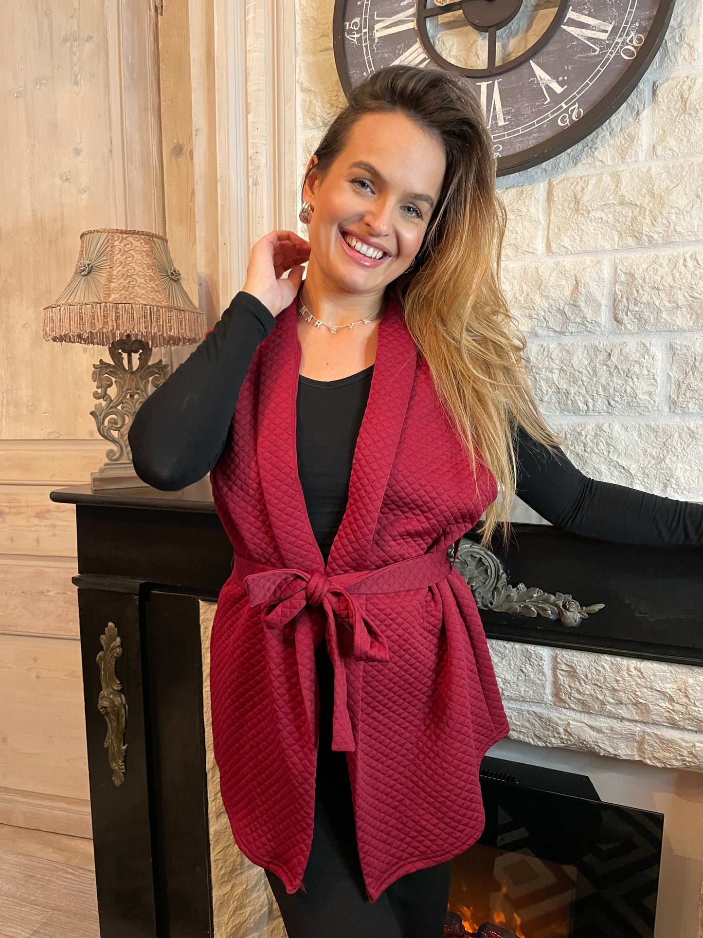 Veste sans manches bordeaux
