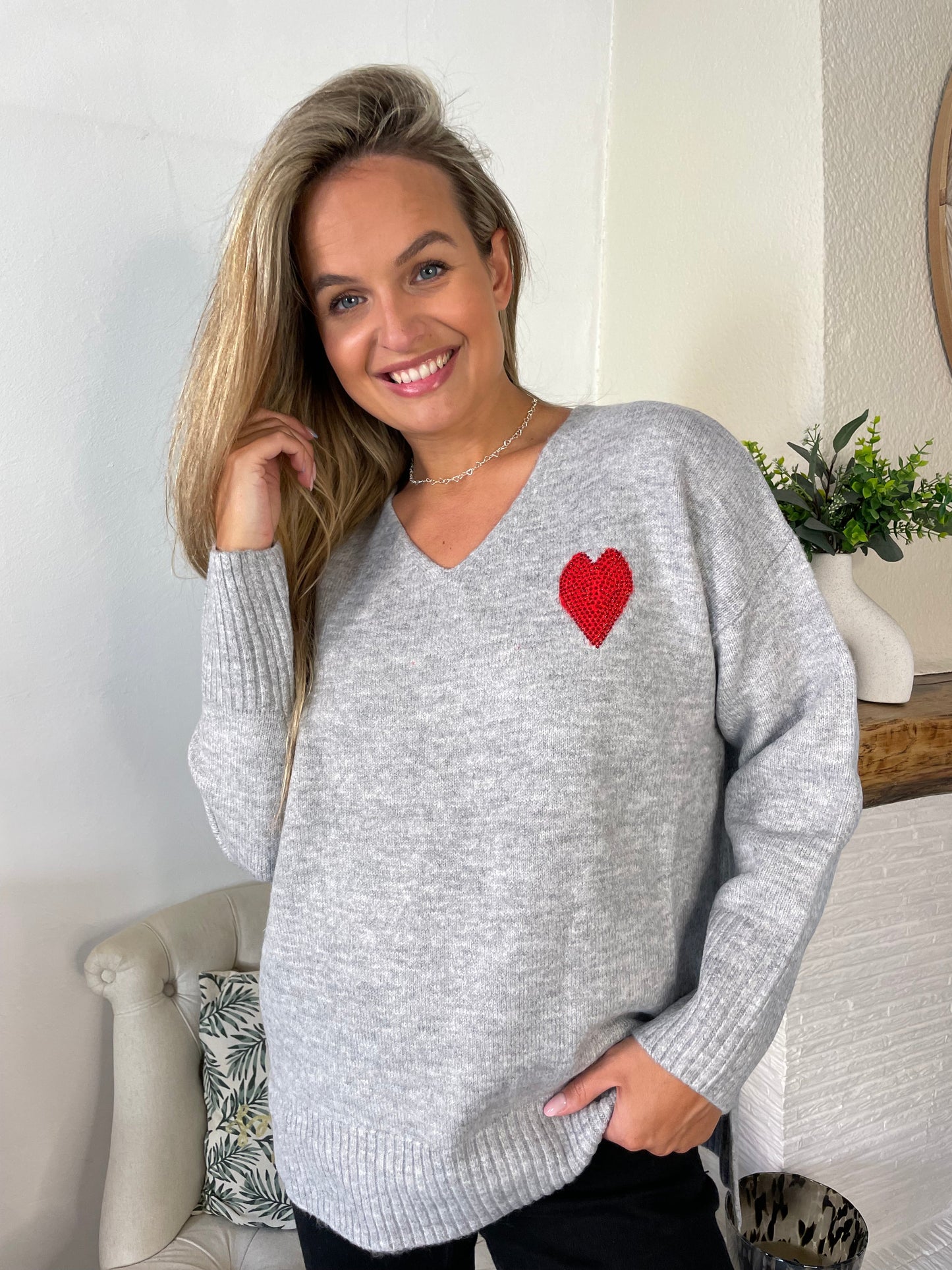 Pull Heart gris