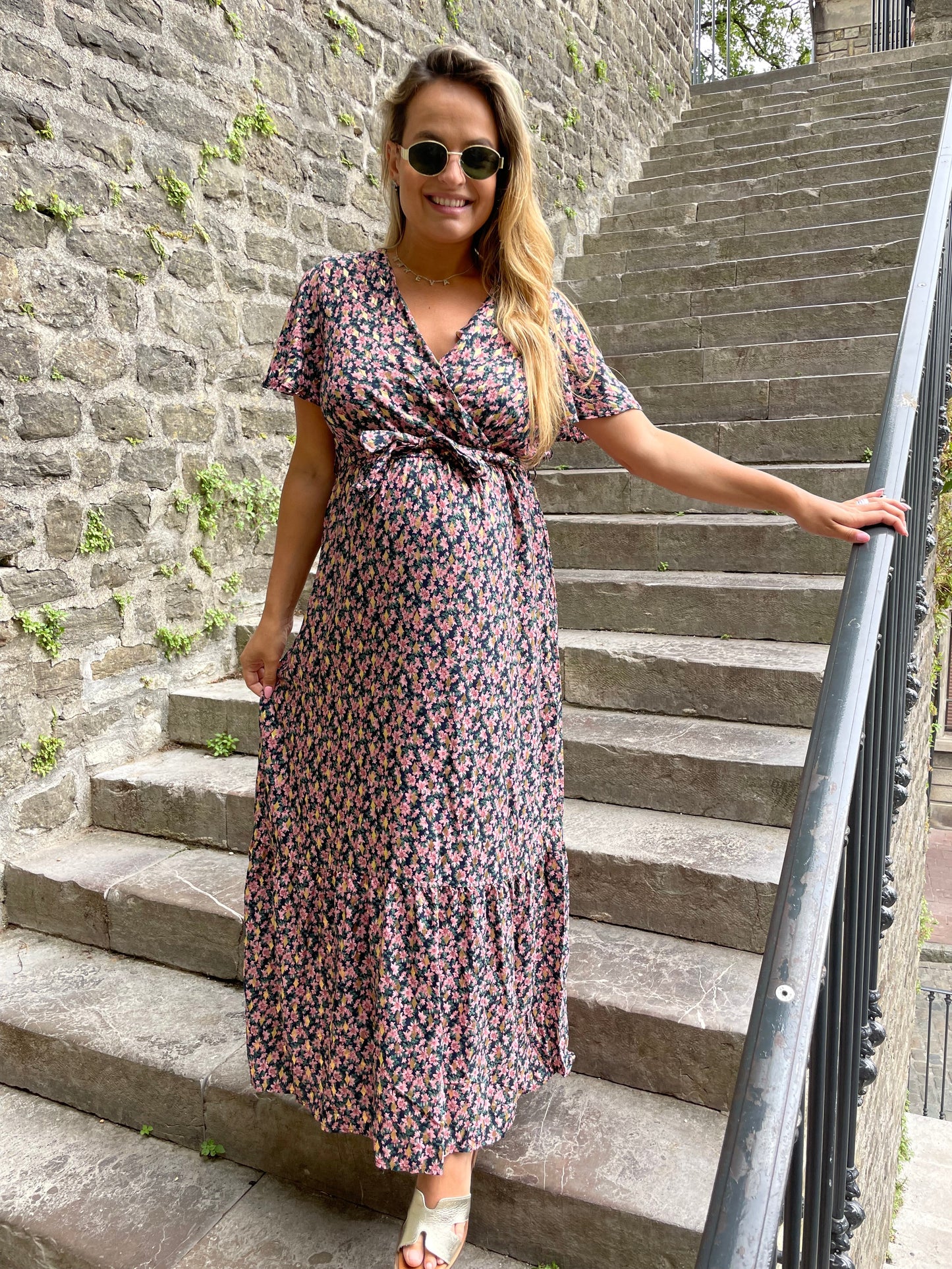 Robe paon rose