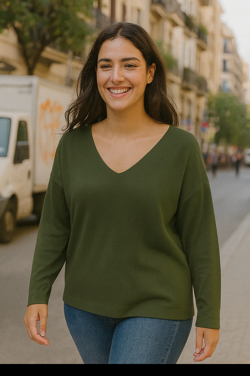 Pull simply kaki T.46 à 52