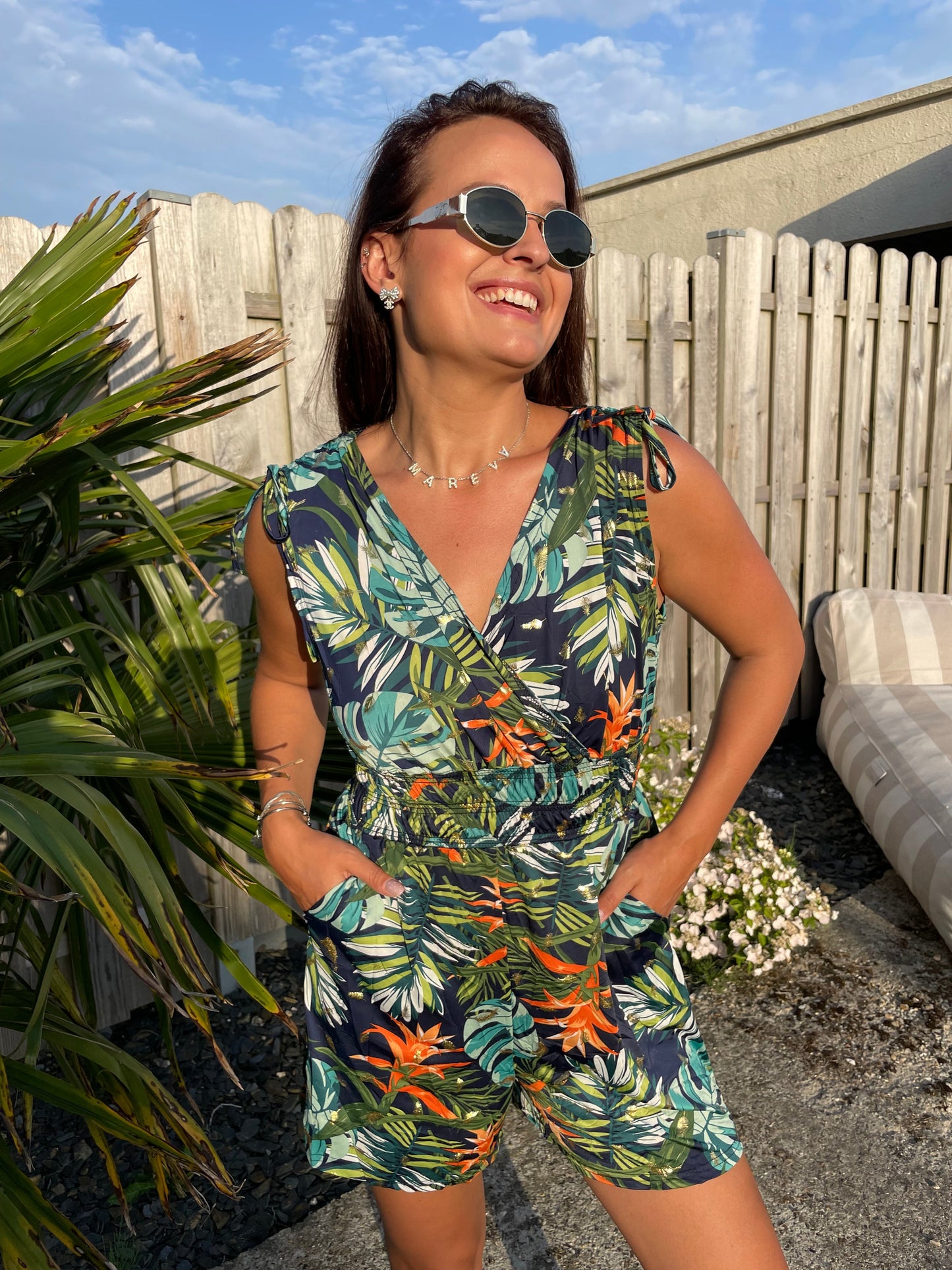 Combishort exotique verte