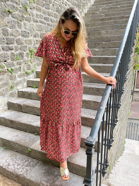 Robe paon rouge
