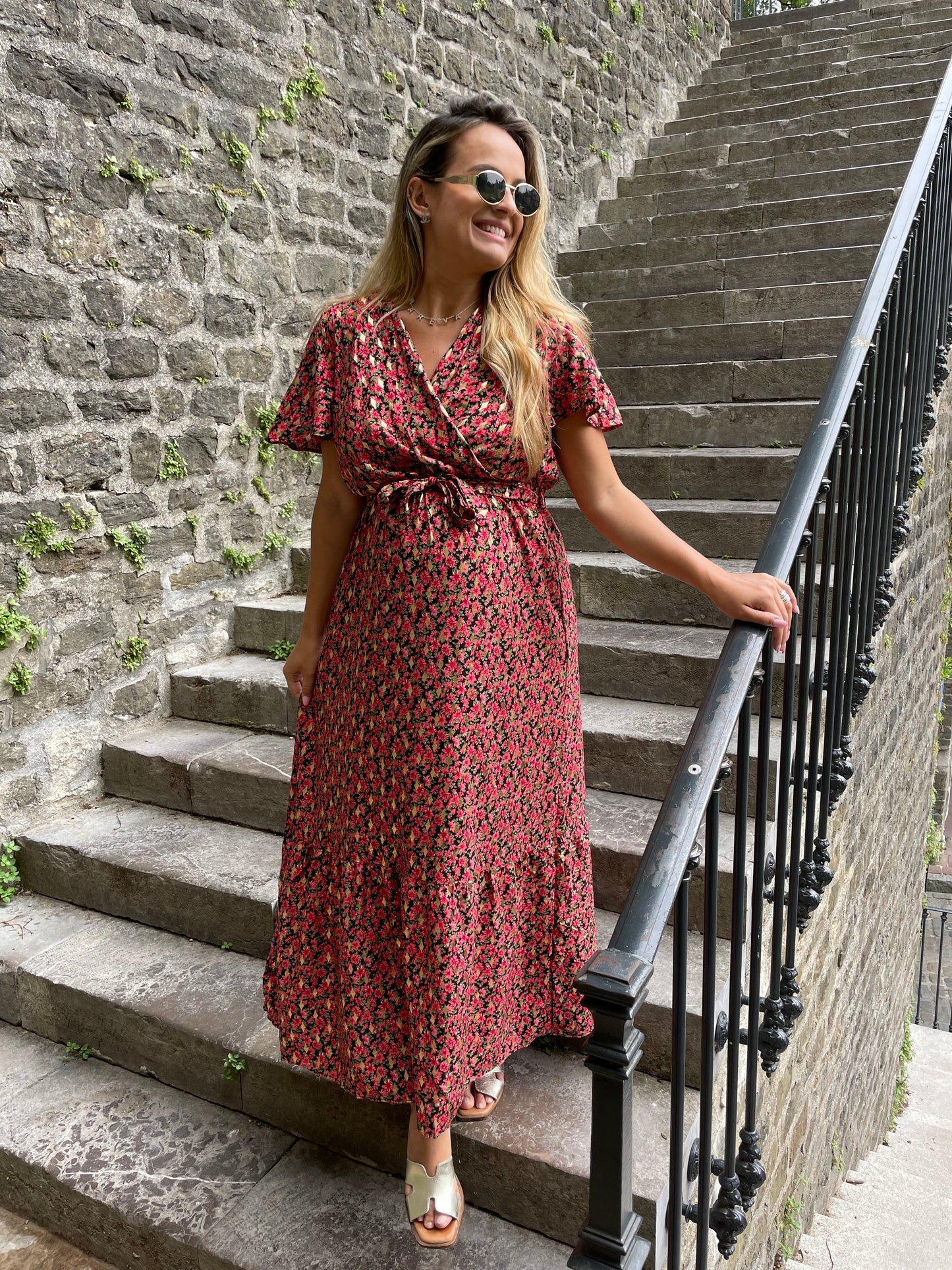 Robe paon rouge
