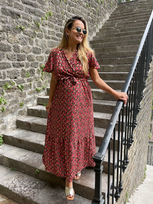 Robe paon rouge