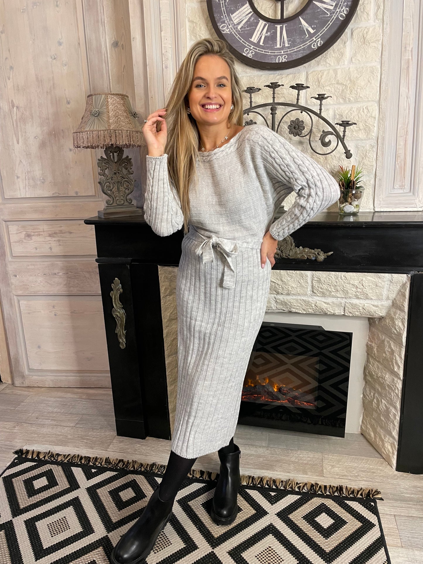 Pull long Louise gris
