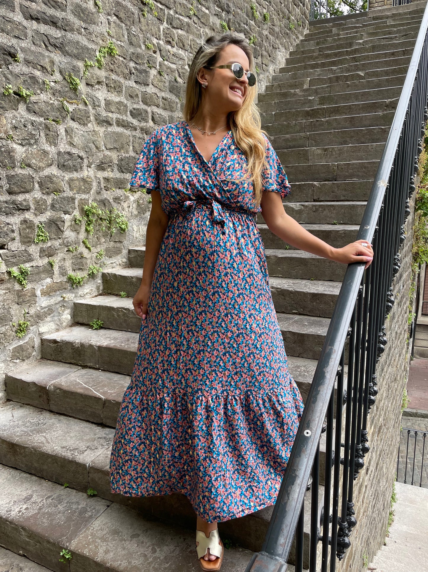 Robe paon bleue