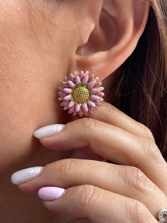 Boucles tournesols roses