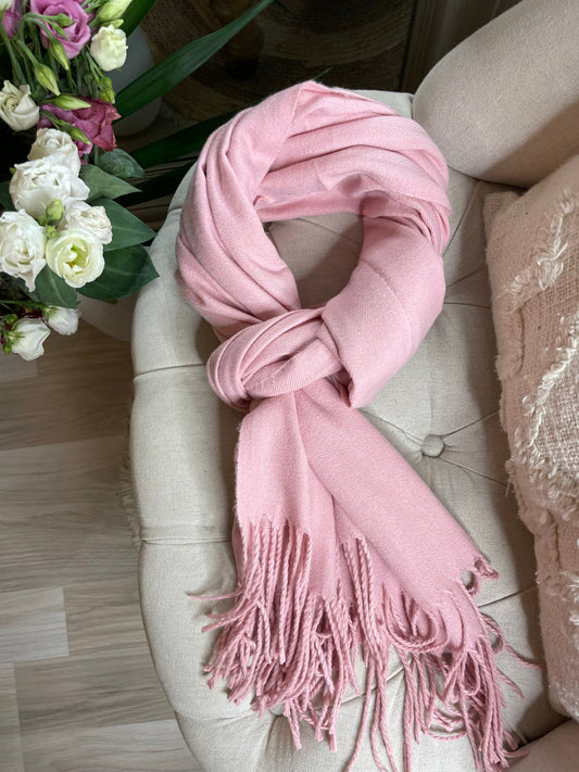 Écharpe toucher cachemire rose